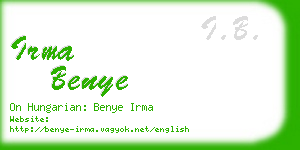 irma benye business card